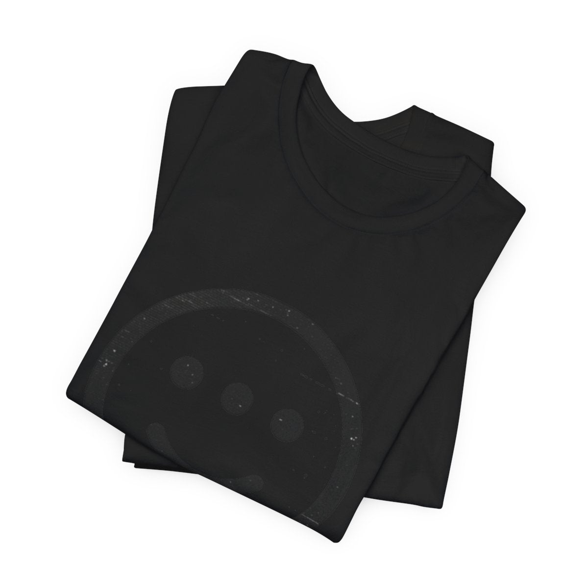Third Left Eye design on a Sort Of Ish unisex tee, black, folded
